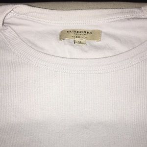 Burberry Ribbed Cotton Blue Long Sleeve Shirt